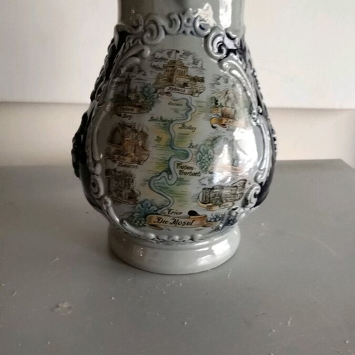 Ceramic decorative jug new, 1 liter, 20 cm height