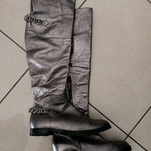 Casadei boots used, silver, size 38-39