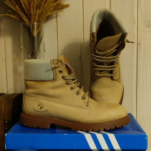Lumberjack boots used, beige brown, size 43