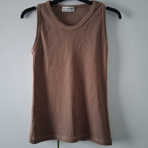 Vintage sleeveless elastic blouse size S, like new, brown