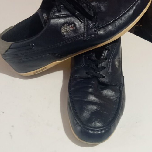 Lacoste sneakers used, leather, size 45, dark blue