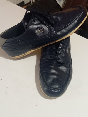 Lacoste sneakers used, leather, size 45, dark blue
