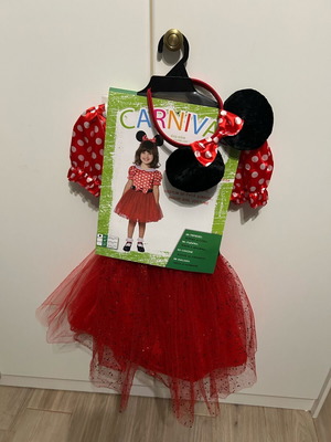 Minnie mouse costume new, size 2-3 years
