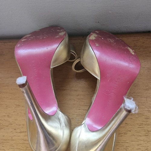 Paris Hilton high heel sandals, size 37, gold