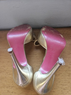 Paris Hilton high heel sandals, size 37, gold