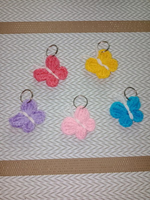 Handmade crocheted butterflies made to order for favors and gifts