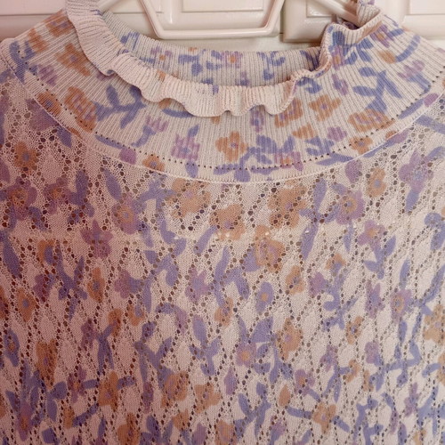 Zara pointelle top like new, thin knitted multicolor