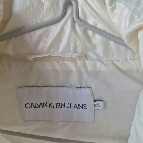 Calvin Klein windbreaker jacket like new, white, with hood
