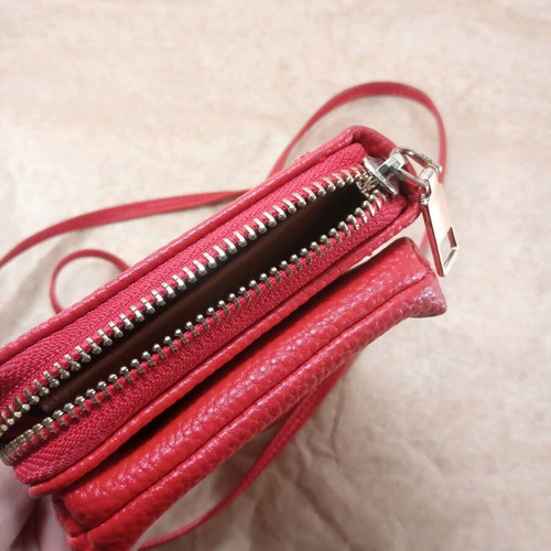 Two-in-one bag wallet used red 18x10 cm with gold details