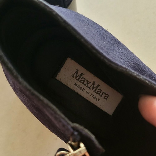 Max Mara suede leather ankle boots new, size 37, black and blue