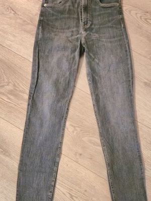 Zara straight legged high waist jeans as new, gray, size XS
