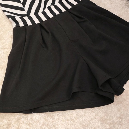 Evening one-piece shorts like new, black and white, One Size