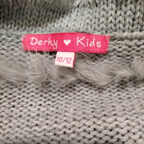 Bolero knitted with fur like new, size 140 cm, gray, for 10-12 years