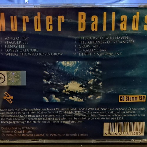 Nick Cave and the Bad Seeds Murder Ballads CD used, rock