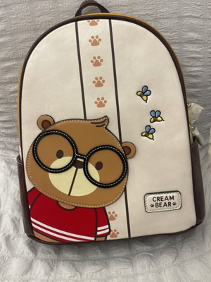 Cream Bear backpack, brown and yellow