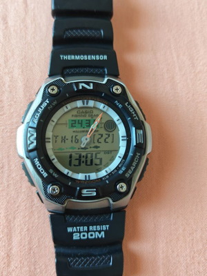 Casio AQW-101 ανδρικό ρολόι μεταχειρισμένο, fishing gear, αδιάβροχο 200μ