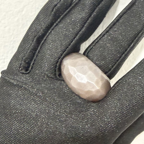 Sunstone natural ring, handmade, unique peach-pink