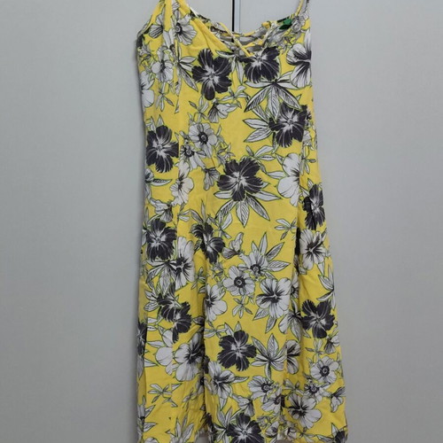 Floral dress Benetton M like new, viscose, yellow
