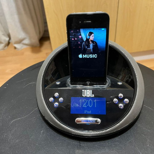 JBL On Time Micro dock station for iPhone used with radio