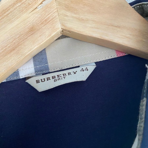 Burberry shirt used, cotton, dark blue, size XXL