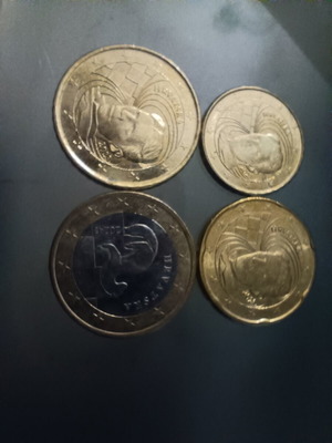 Croatia 10, 20, 50 cent and 1 euro coins, circulated