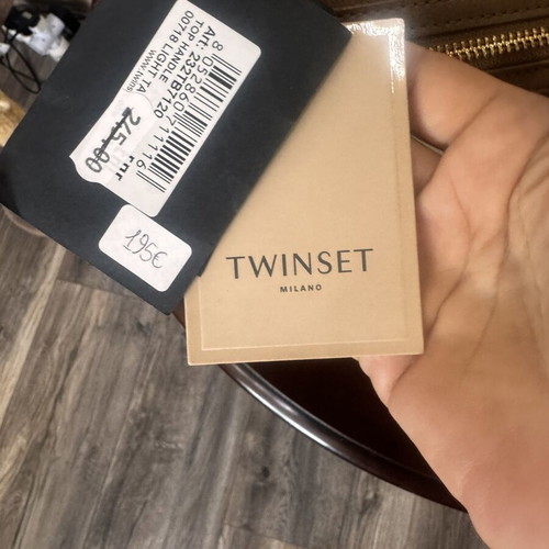 Twinset Milano tote bag, beige, A4 size