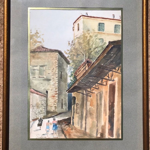 Painting G. Stamatopoulos used, rare watercolor artwork