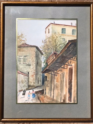 Πίνακας Γ. Σταματόπουλος μεταχειρισμένος, ακουαρέλα σπάνιο έργο τέχνης