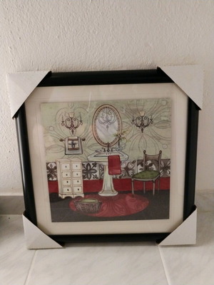 Wall Portrait Decoration Style 1 new, with black wood frame