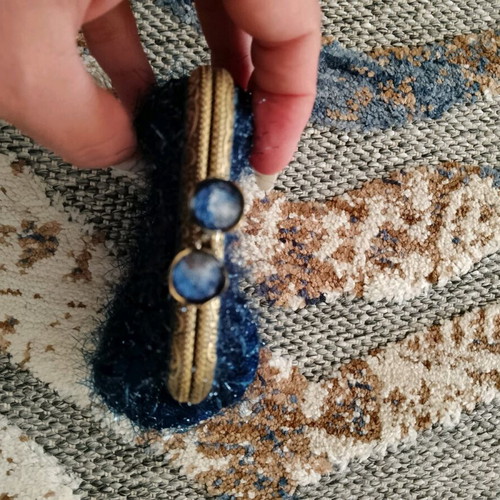 Handmade knitted wallet blue new