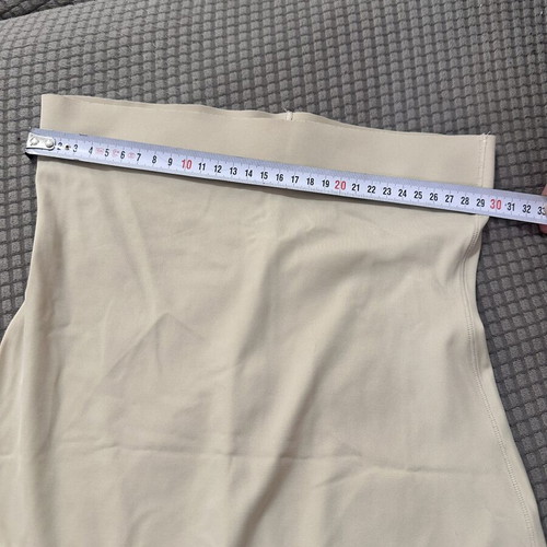 High-waisted nude seamless shapewear slip, size M