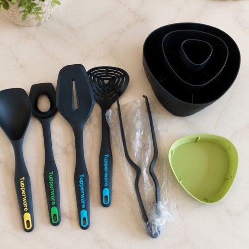 Tupperware kitchen utensil set with organizing base new
