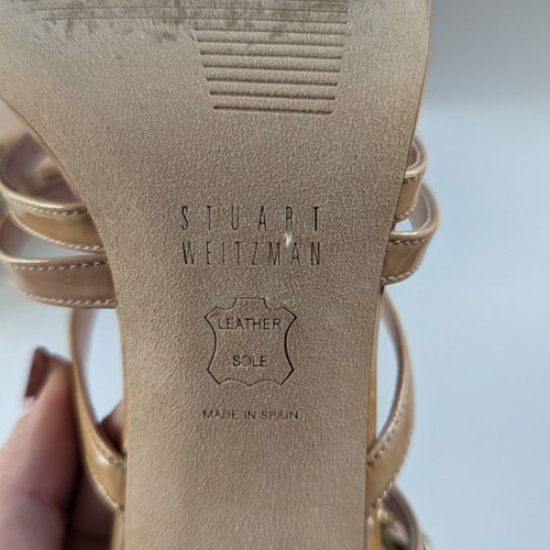 Stuart Weitzman sandals used, size 37, beige patent leather