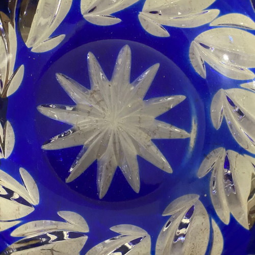 Blue crystal ashtrays like new, set of two
