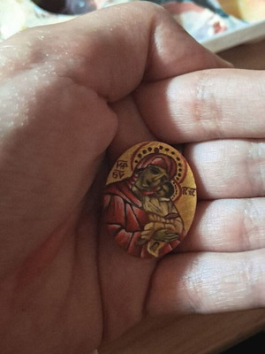 Handmade Panagitsa Wooden Amulet New