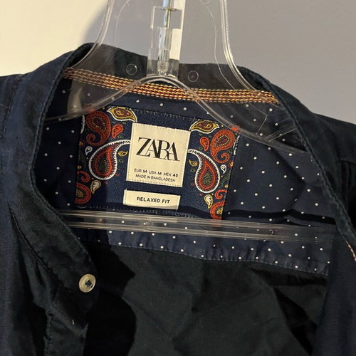 Zara men's shirt size M like new, dark blue