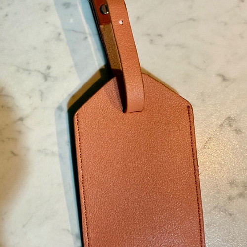 Roam luggage tag new pink salmon with gold logo