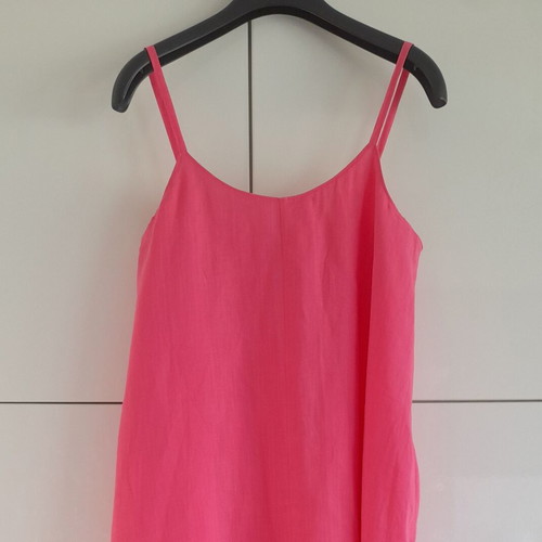 Max&Co fuchsia linen dress with straps like new