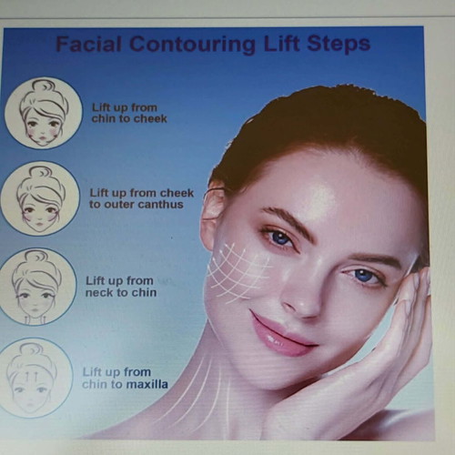 Electric face and neck massager new, with 7-color vibration and thermal mode