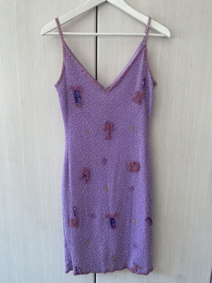 Evening dress Medium with embroidery, purple