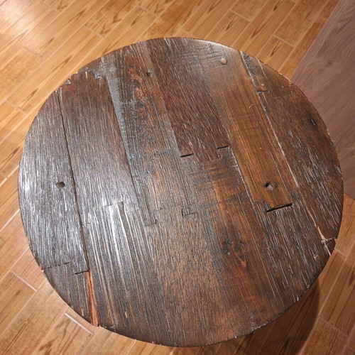 Side table used, height 76cm diameter 38cm