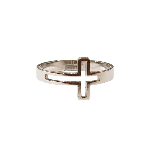 Cross ring openable from steel silver color new