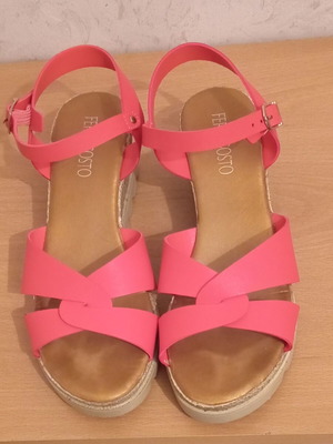 Women's sandals eco leather size 38 like new orange