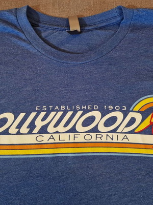 T-shirt Hollywood California used, size L, dark blue