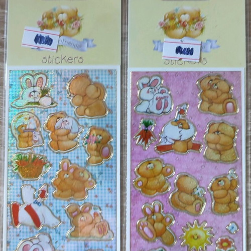 Forever Friends Slim Laser Stickers with Gold Foil, 2 Cards New