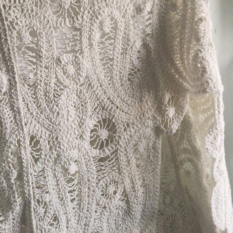 Golden Days Paris Boho Crochet Set Top and Skirt like new, white