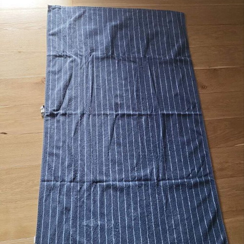 Zara Home body towel used, dark blue with light blue stripes 90x150