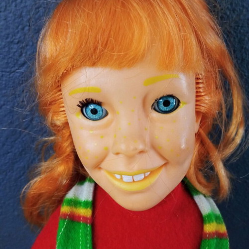 Pippi Longstocking Lyra doll used, vintage, height 45 cm