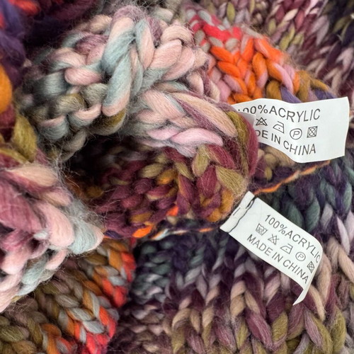 Knitted set hat and circular scarf-collar multicolored new
