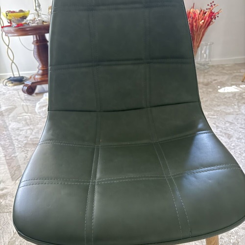 Chairs set of 4 green-gray leatherette like new